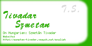 tivadar szmetan business card